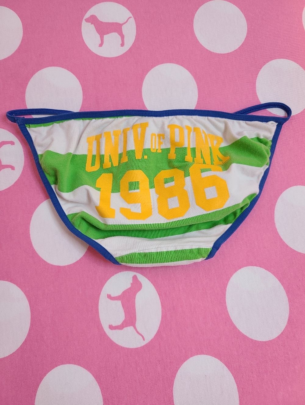 Rare VTG VS PINK Extra Low Rise Graphic Cotton String Bikini Panty Size XS